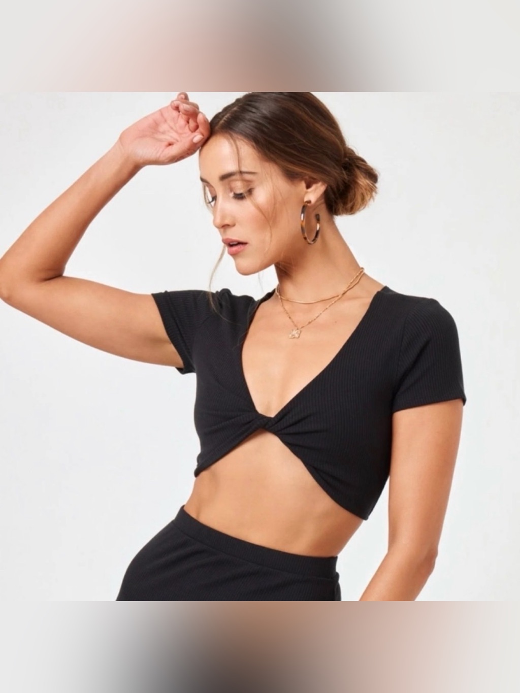 L*Space Isla Top - Black Ribbed